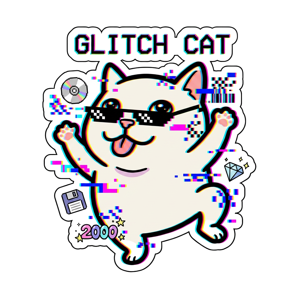 Bleh cat with sunglasses